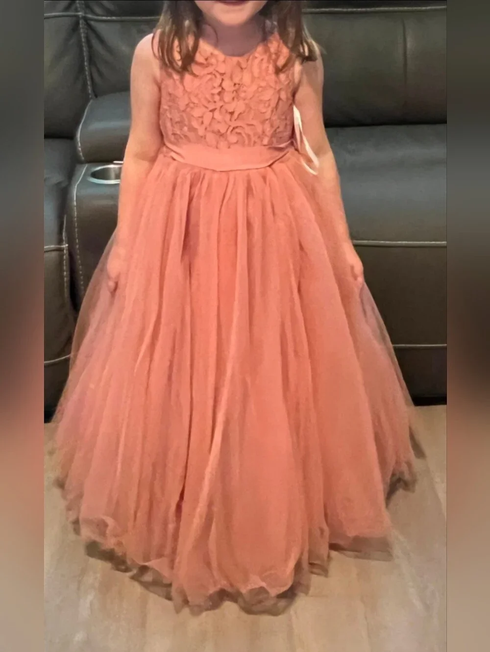Ball Gown Flower Girl Dress with Heart CutoutSTYLE# RK1368 BALLET - Picture 3 of 3